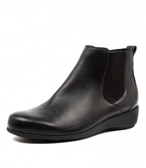 Black Ziera Shanghai (Extra Wide, Adjustable Fit) Women Boots | Z-206954