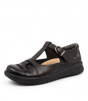 Black Ziera Skipper (Extra Wide, Adjustable Fit) Women Mary Janes | Z-945203