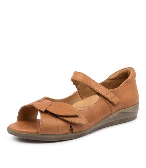 Brown Ziera Disco (Wide) Women Sandals | Z-758049