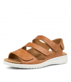 Brown / White Ziera Bonny (Wide) Women Sandals | Z-509437