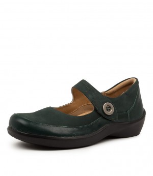 Dark Green Ziera Gloria (Wide) Women Mary Janes | Z-814295