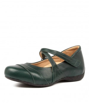 Dark Green Ziera Xray (Wide) Women Mary Janes | Z-903581