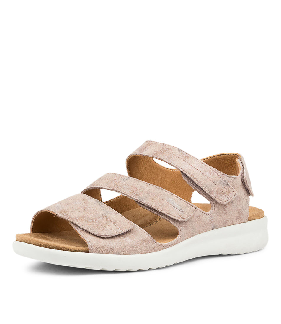 Beige / White Ziera Bonny (Wide) Women Sandals | Z-689704