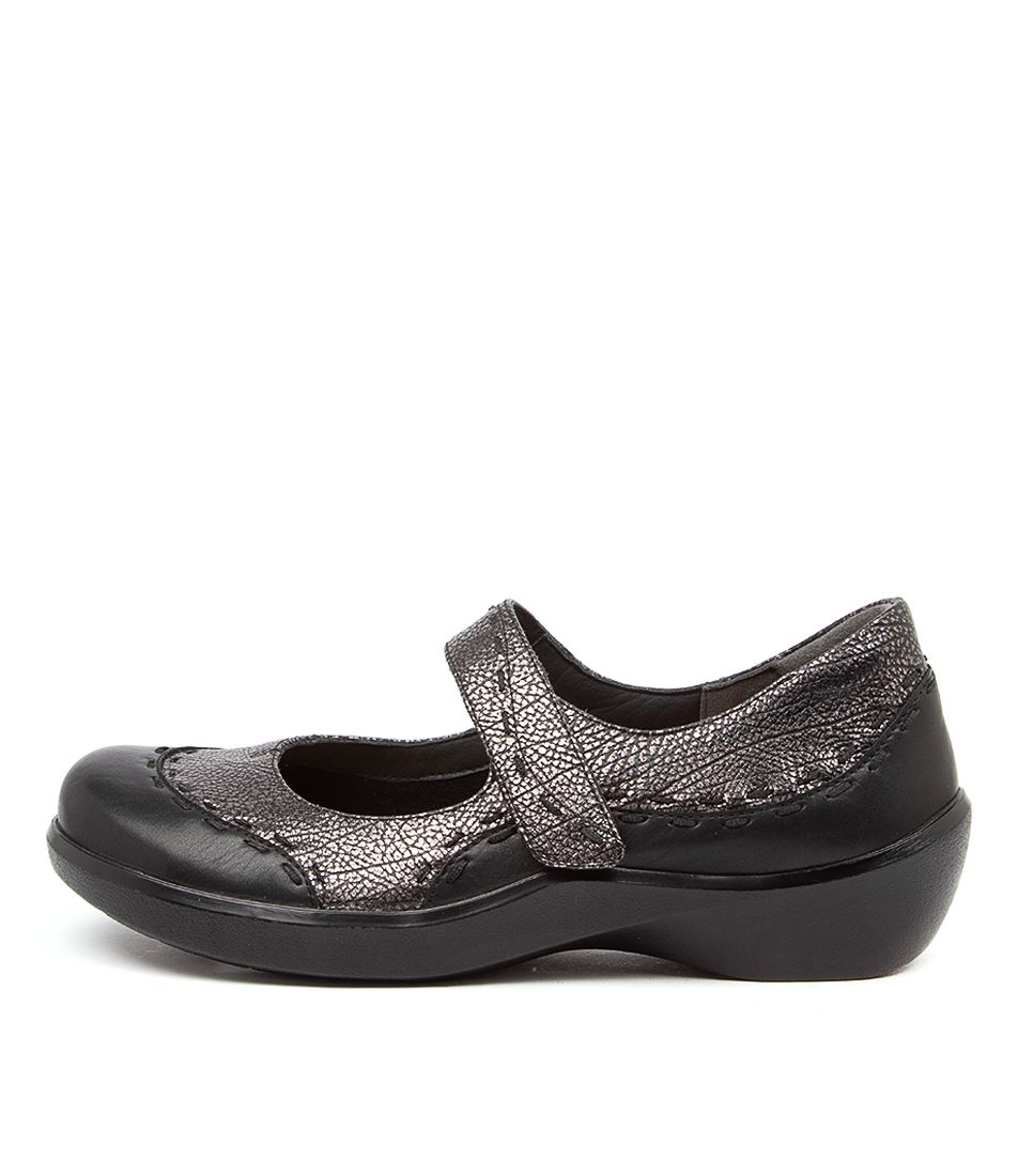 Black Blue Grey Ziera Gummibear (Wide) Women Mary Janes | Z-745263