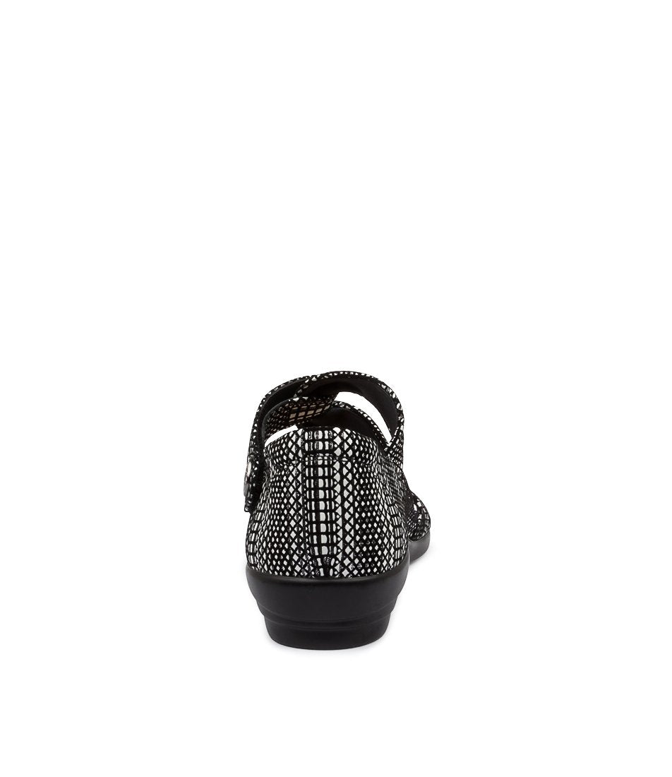 Black White Ziera Doxie (Wide) Women Sandals | Z-847239