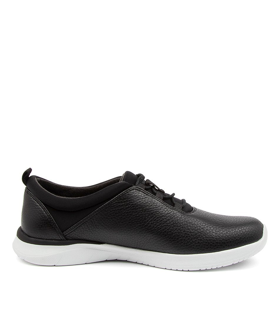 Black White Ziera Fox (Extra Wide, Adjustable Fit) Women Sneakers | Z-358791