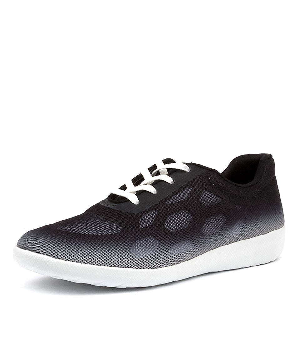 Black White Ziera Umbria (Extra Wide, Adjustable Fit) Women Sneakers | Z-046937