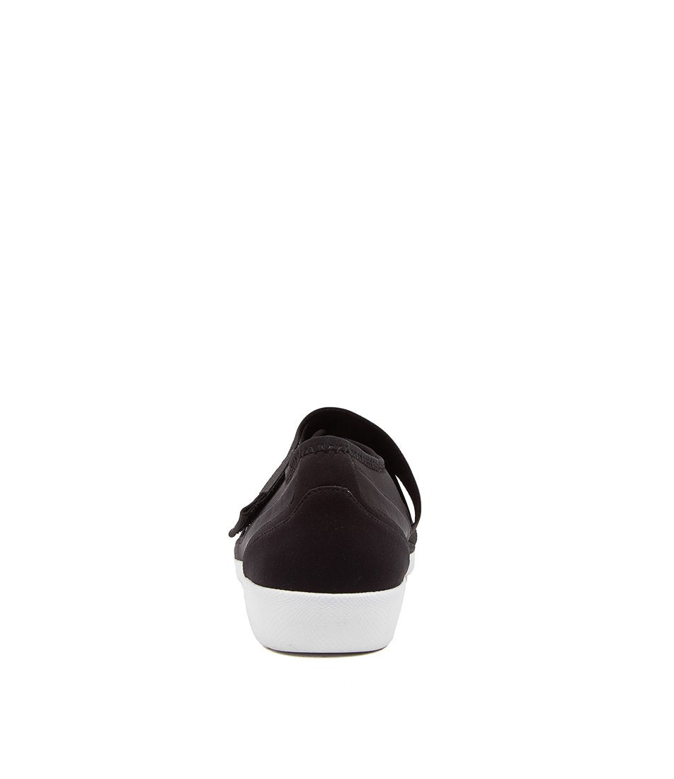 Black White Ziera Urban (Wide, Adjustable Fit) Women Sneakers | Z-810546