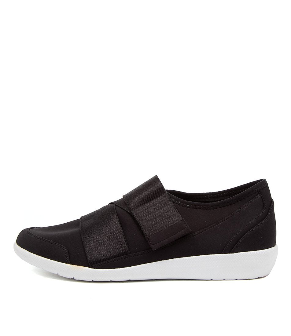 Black White Ziera Urban (Wide, Adjustable Fit) Women Sneakers | Z-810546