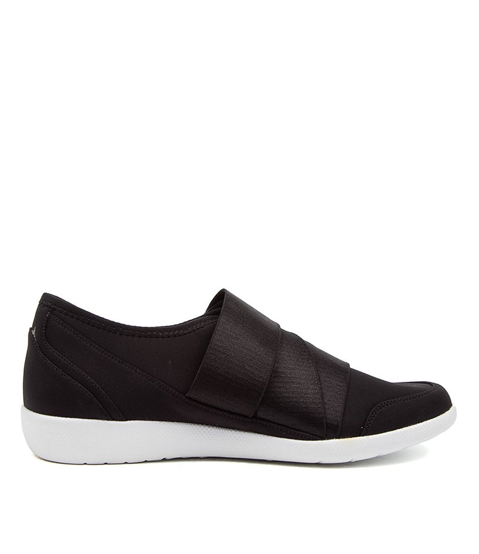 Black White Ziera Urban (Wide, Adjustable Fit) Women Sneakers | Z-810546