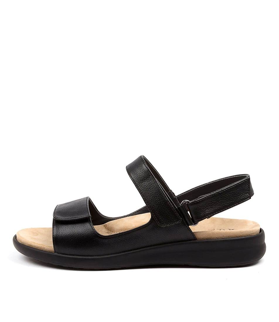 Black Ziera Benji (Extra Wide) Women Sandals | Z-315640