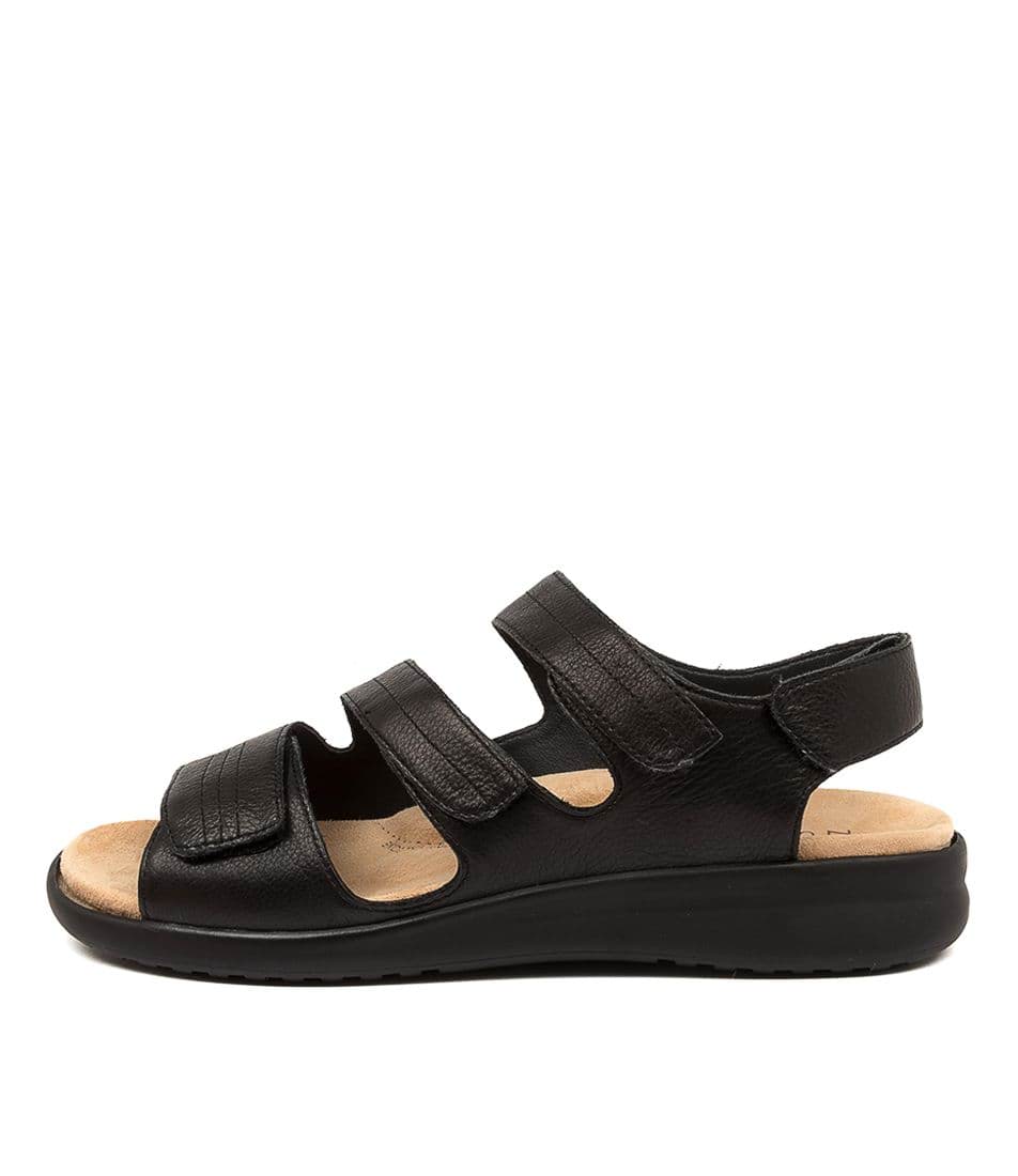 Black Ziera Bonny (Extra Wide) Women Sandals | Z-409318