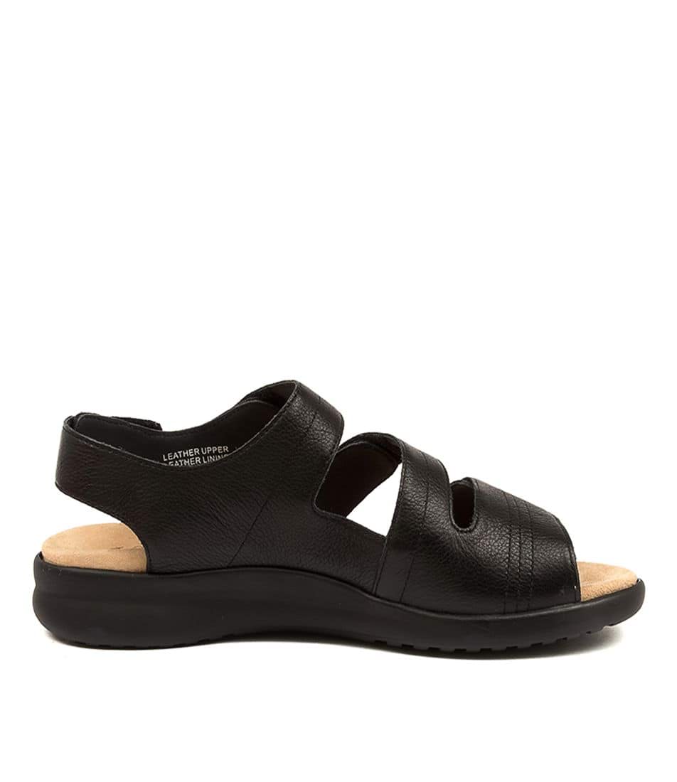 Black Ziera Bonny (Extra Wide) Women Sandals | Z-409318