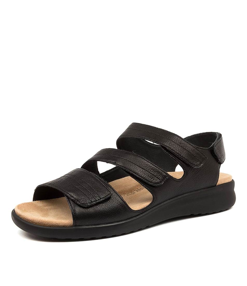 Black Ziera Bonny (Extra Wide) Women Sandals | Z-409318