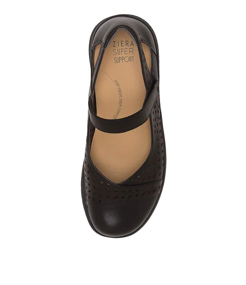 Black / Black Ziera Selmah (Extra Wide, Adjustable Fit) Women Mary Janes | Z-572319