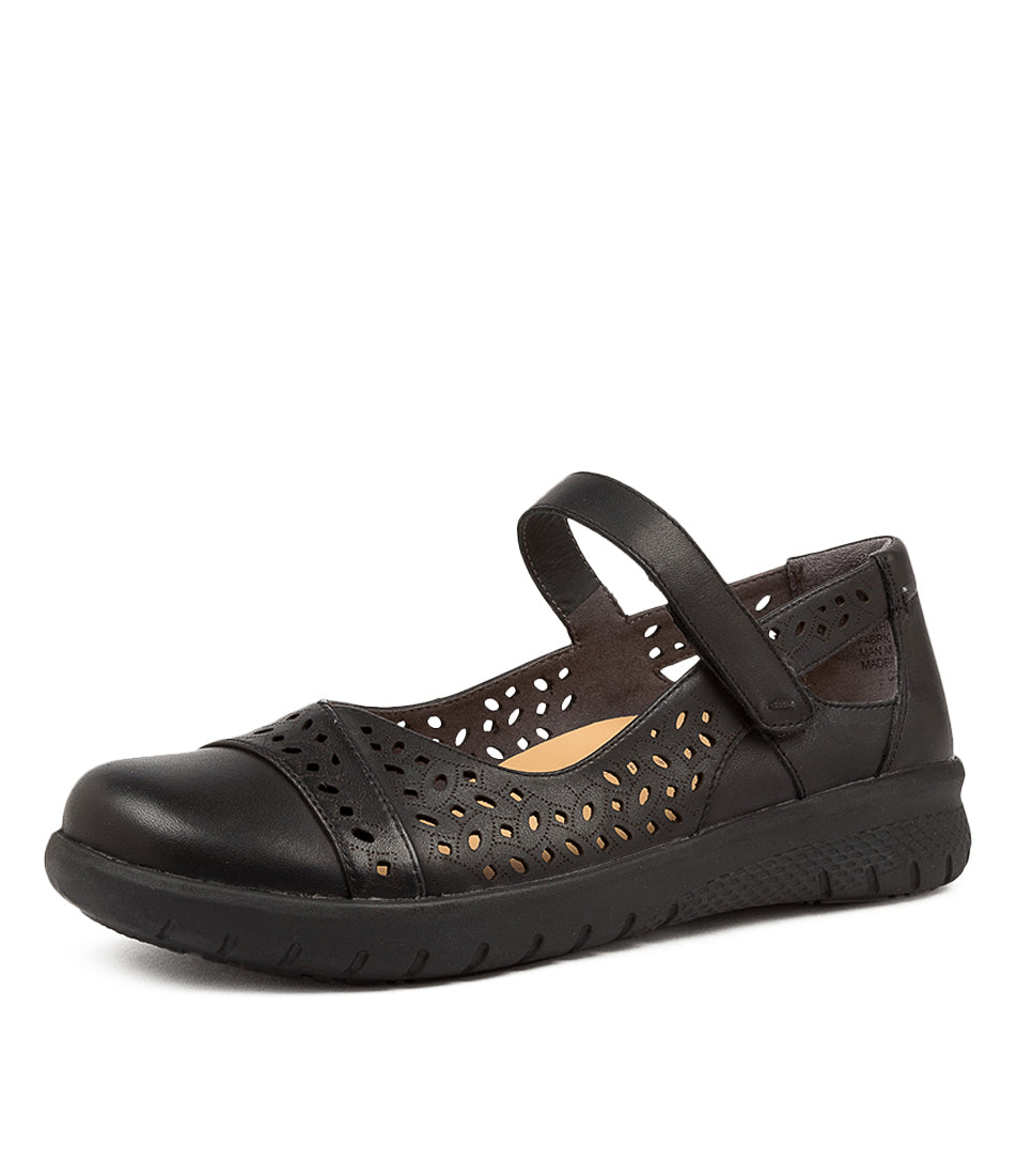 Black / Black Ziera Selmah (Extra Wide, Adjustable Fit) Women Mary Janes | Z-572319