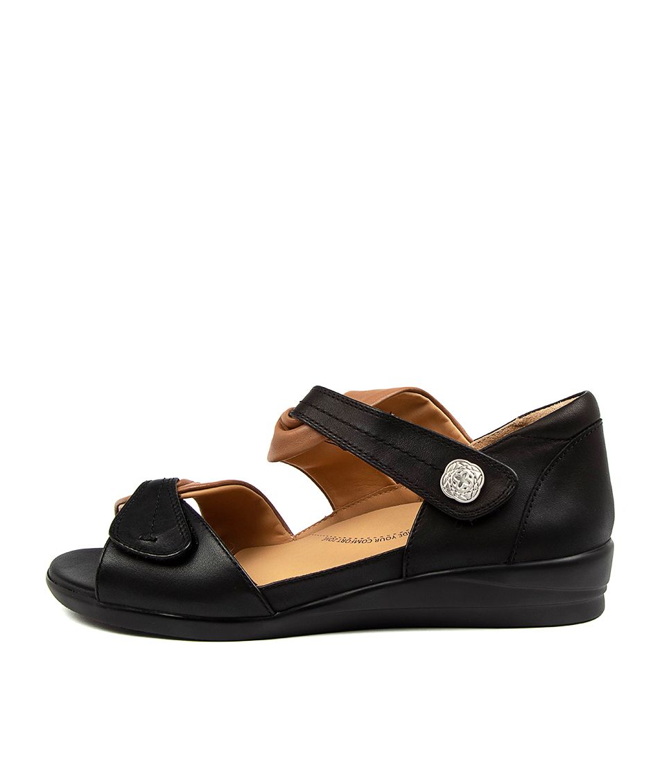 Black / Brown Ziera Doxie (Wide) Women Sandals | Z-857940