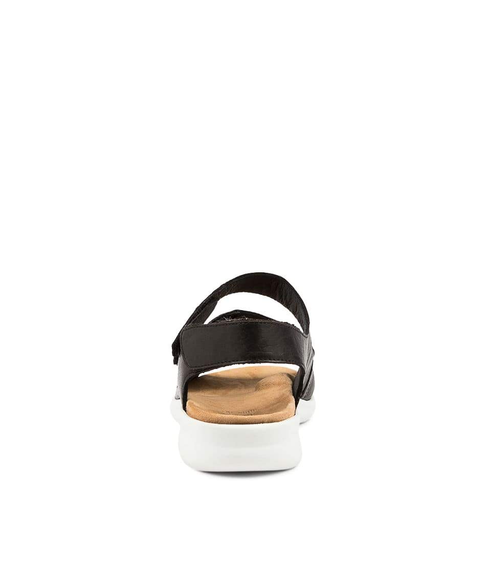 Black / White Ziera Bonny (Wide) Women Sandals | Z-926301