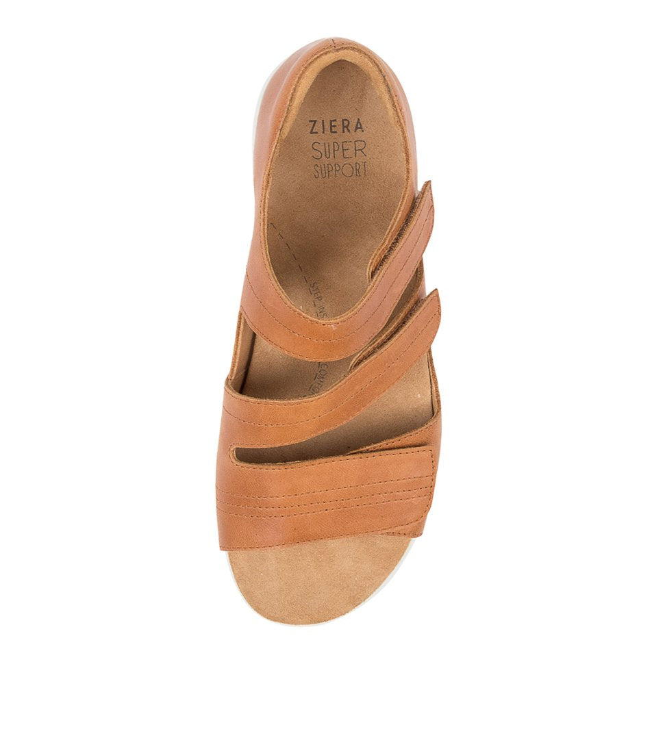 Brown White Ziera Bardot (Extra Wide) Women Sandals | Z-189245