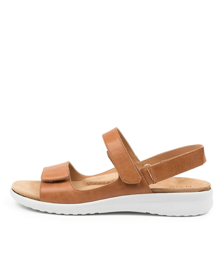 Brown White Ziera Benji (Extra Wide) Women Sandals | Z-041936