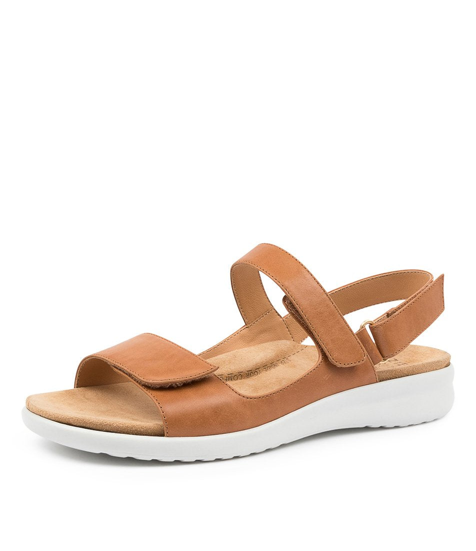 Brown White Ziera Benji (Extra Wide) Women Sandals | Z-041936