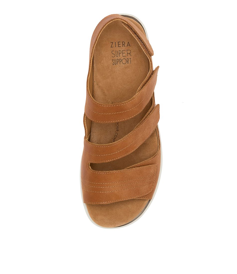 Brown / White Ziera Bonny (Wide) Women Sandals | Z-509437