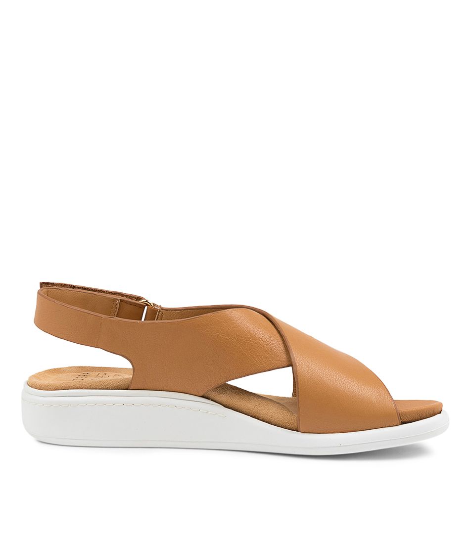 Brown / White Ziera Ilda (Wide) Women Sandals | Z-704532