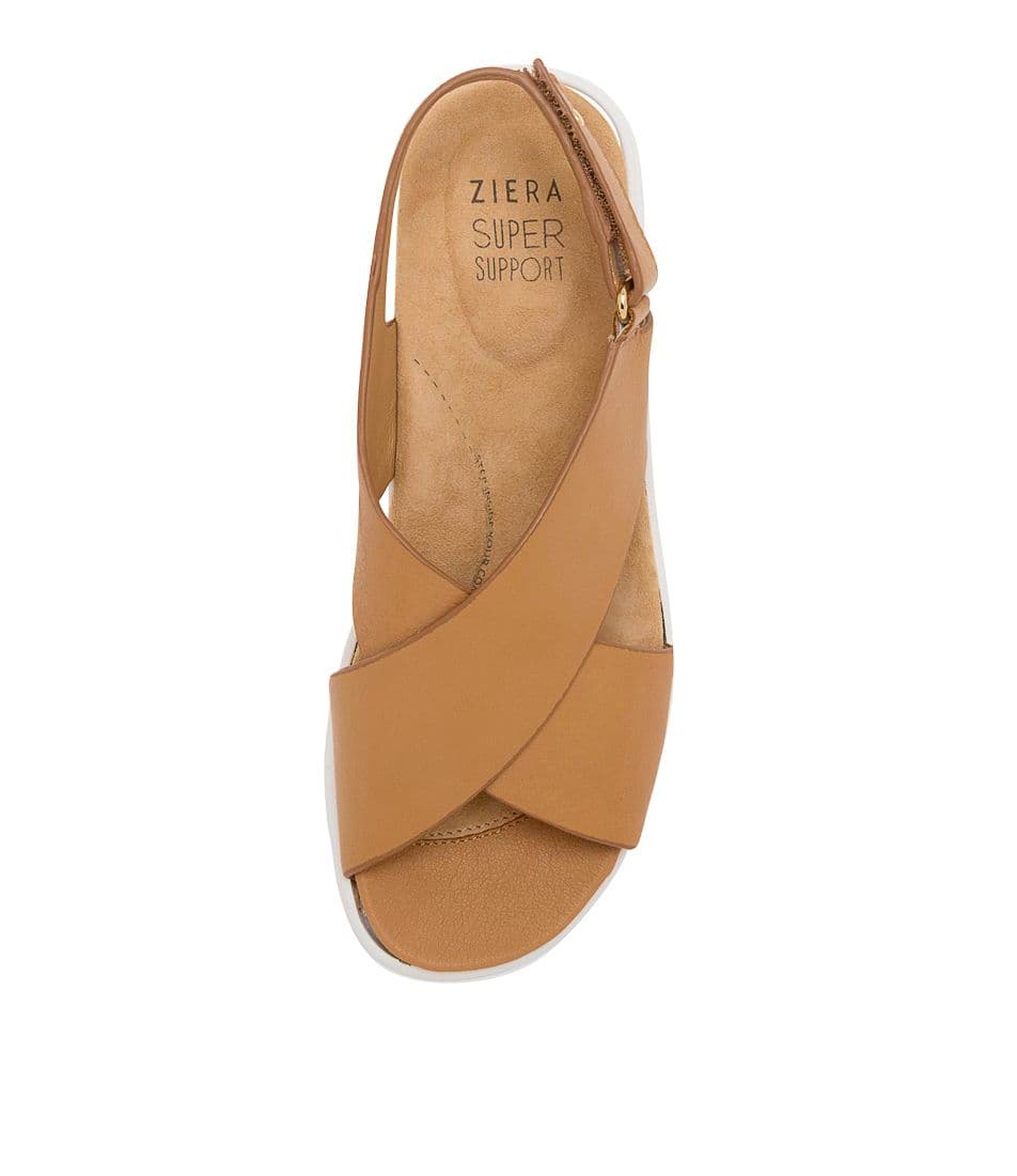 Brown / White Ziera Ilda (Wide) Women Sandals | Z-704532