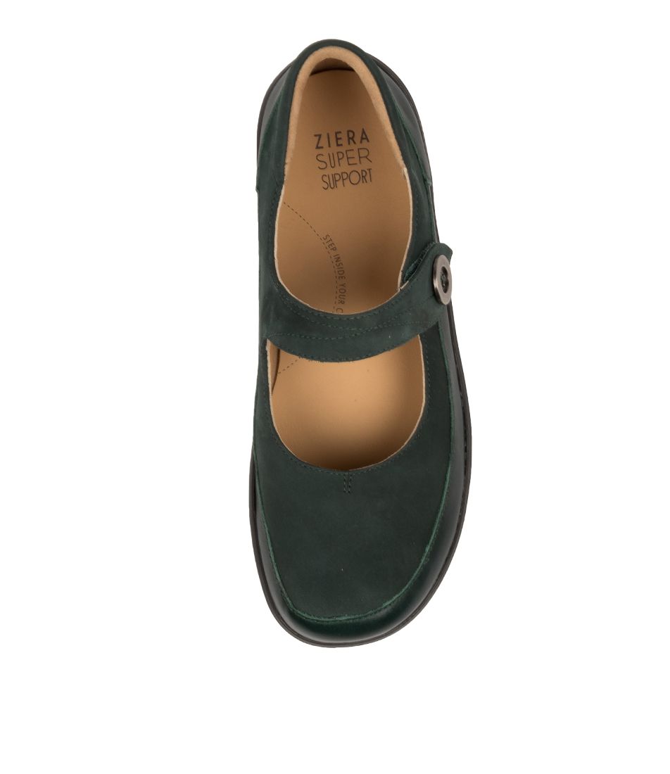 Dark Green Ziera Gloria (Wide) Women Mary Janes | Z-814295