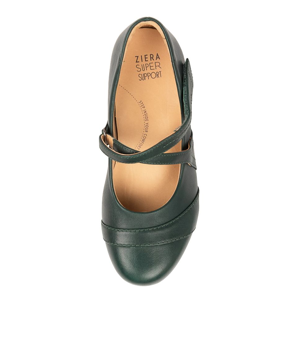 Dark Green Ziera Xray (Wide) Women Mary Janes | Z-903581