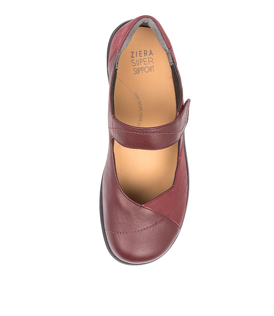 Dark Red Ziera Ariel (Extra Wide) Women Mary Janes | Z-758312