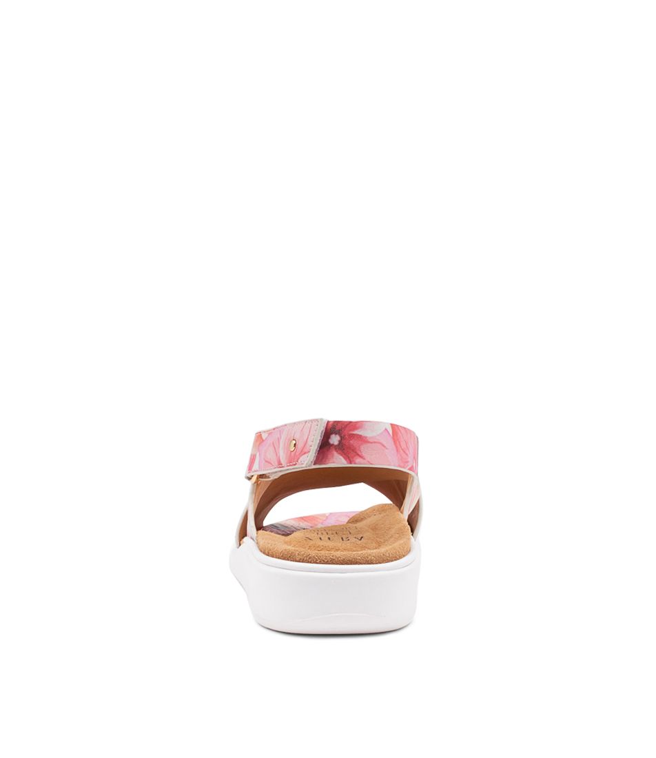 Flower / White Ziera Ilda (Wide) Women Sandals | Z-351829