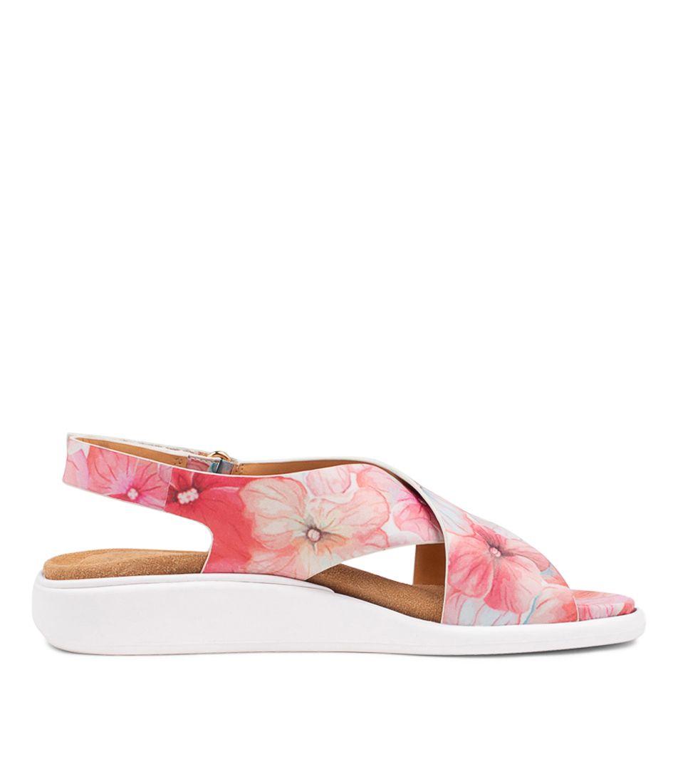 Flower / White Ziera Ilda (Wide) Women Sandals | Z-351829