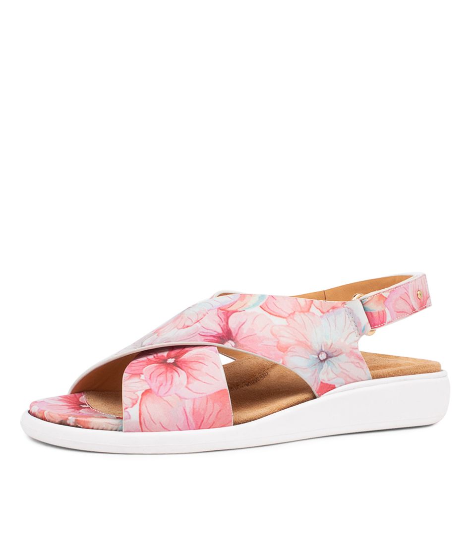 Flower / White Ziera Ilda (Wide) Women Sandals | Z-351829