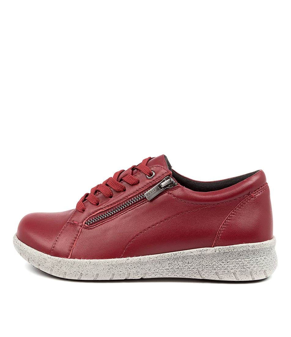 Red Ziera Solar (Extra Wide, Adjustable Fit) Women Sneakers | Z-798415