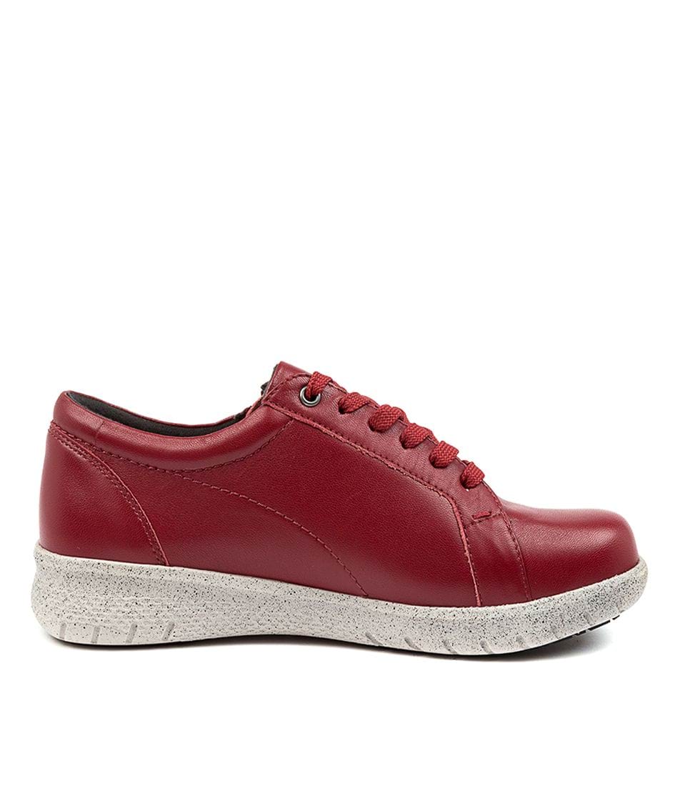 Red Ziera Solar (Extra Wide, Adjustable Fit) Women Sneakers | Z-798415