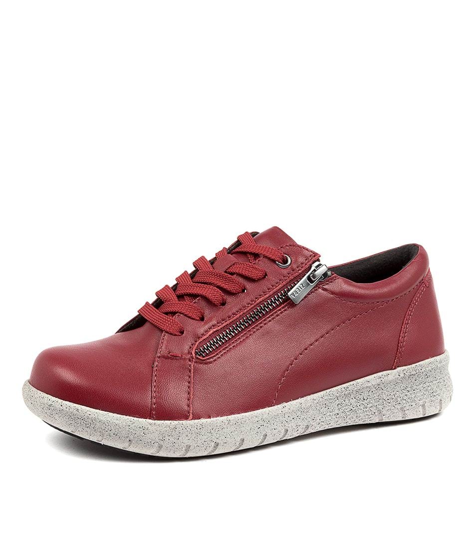 Red Ziera Solar (Extra Wide, Adjustable Fit) Women Sneakers | Z-798415